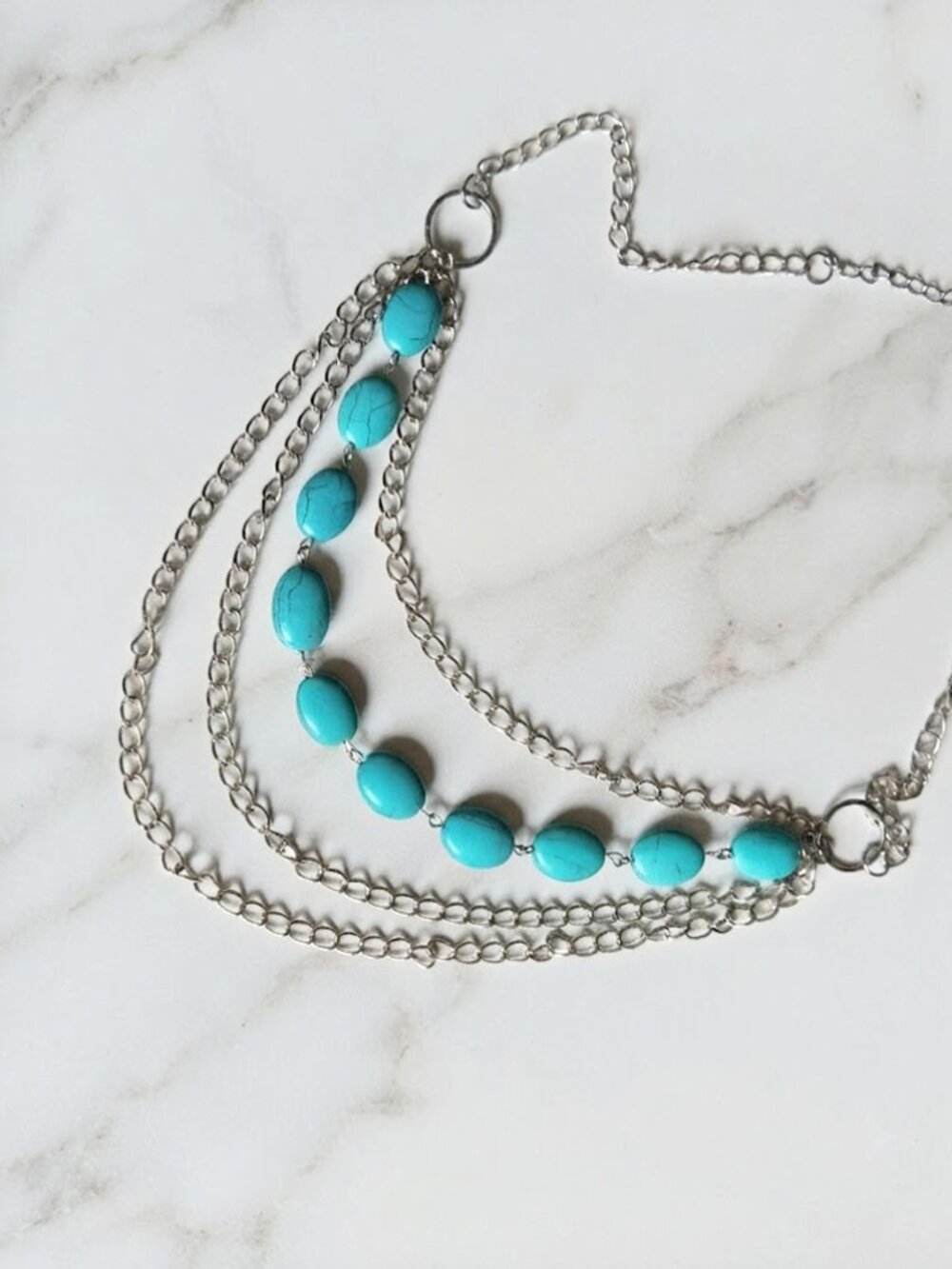 Turquoise Beaded Layered Necklace - Women Jewelry